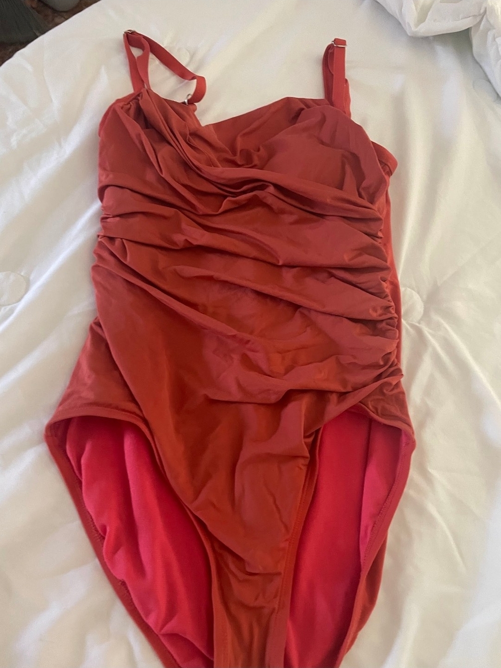 One Piece Women's Black Swimsuit by Jantzen Size 12 Adjustable Straps Orange